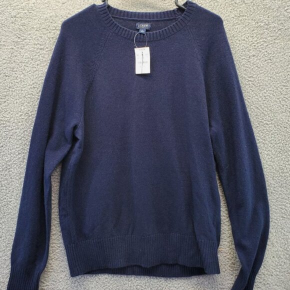 J. Crew Other - J Crew Mens Crew Neck Sweater Navy Blue Size L Lambs Wool Blend Long Sleeve New